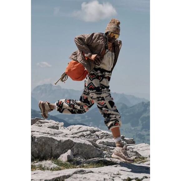 FP Movement Pants - NWT FP Movement Printed Hit The Slopes Salopette Black Fairisle Combo Size Small